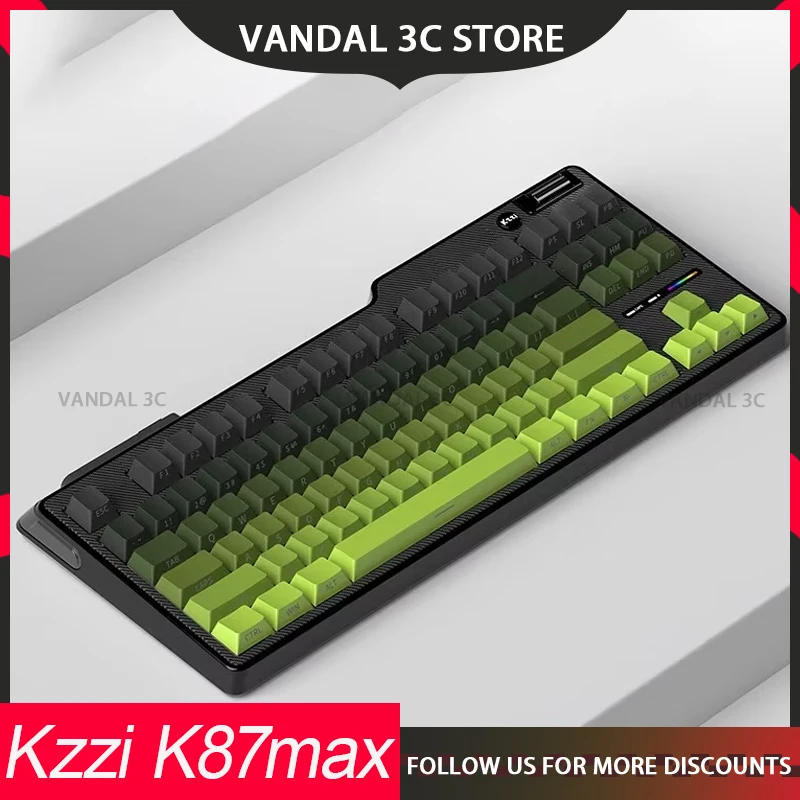 Kzzi K87max Mechanical Keyboard 3mode Gamer Wireless Keyboard 80% Layout RGB Hot Swap Keycaps Pbt Customise Pc Accessories Gifts