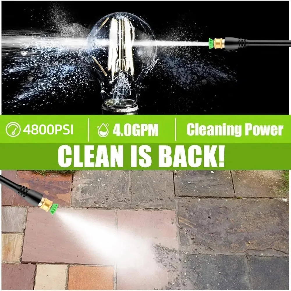

4800 PSI Electric Pressure Washer- 4.0 GPM High Power Washer with 33FT Hose Reel, 4 Spray Tips and Soap Bottle