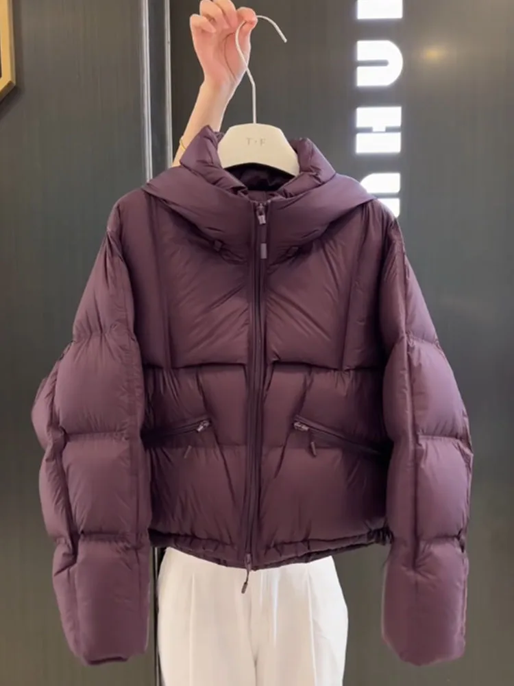 

Уникальное женское зимнее модное корейское пальто-пуховик k, фиолетовое, Новое поступление 202, прямое поступление, Thiened