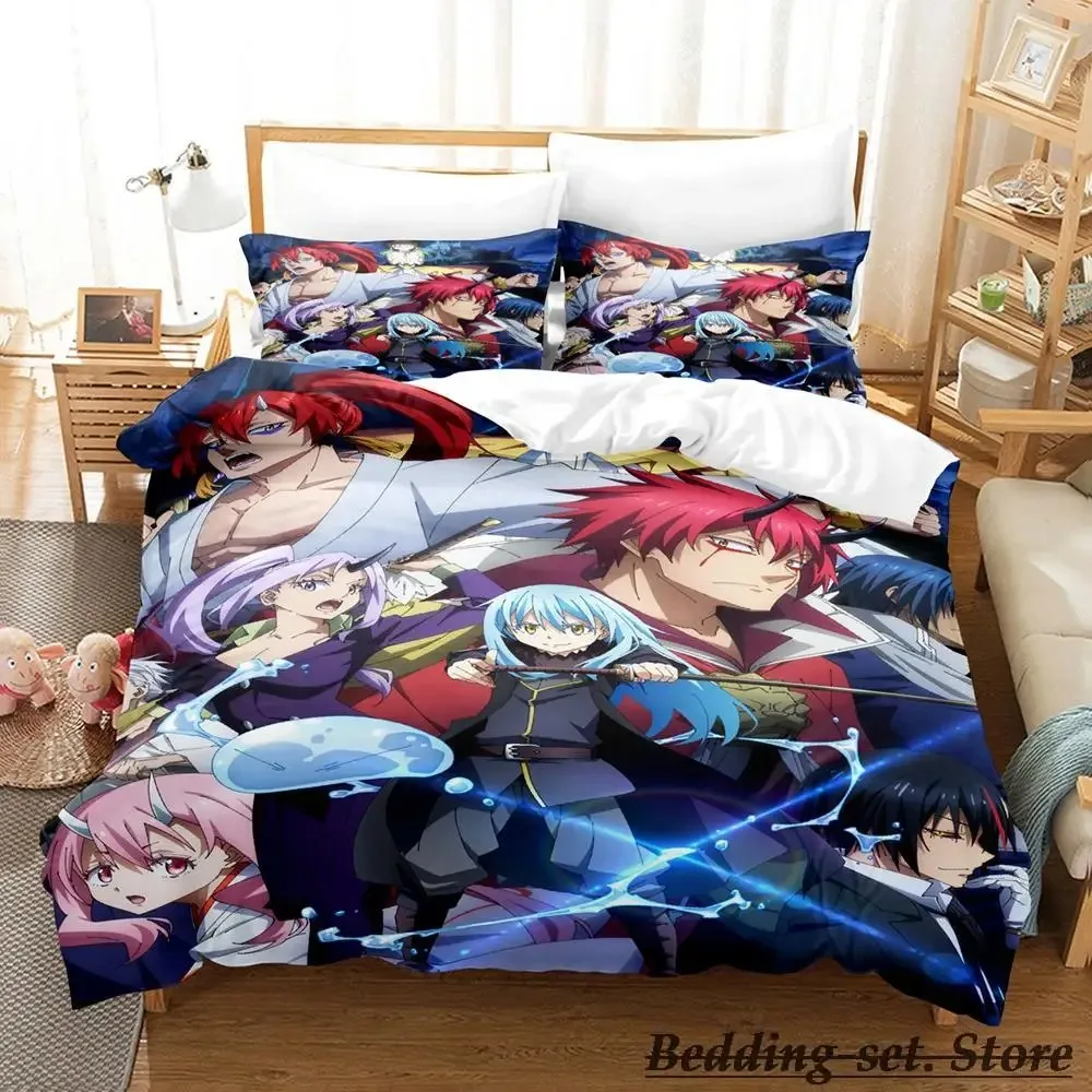 

time i got reincarnated as a slime Bedding Set Single Twin Full Queen King Size Bed Set Adult Kid Bedroom Duvetcover Sets Anime