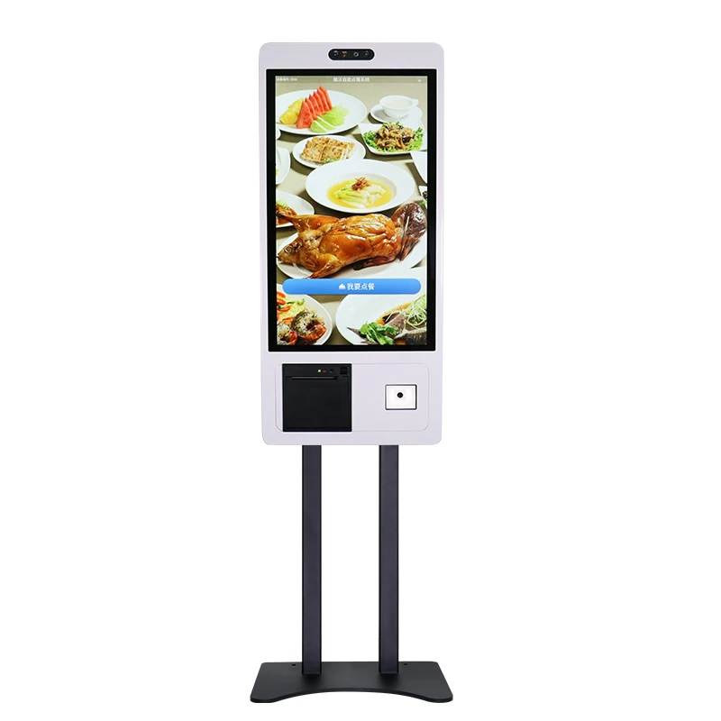 Floor Stand Wall Mountable Touchscreen All in One Kiosk with Qr Code Scanner Printer for Self ordering paying