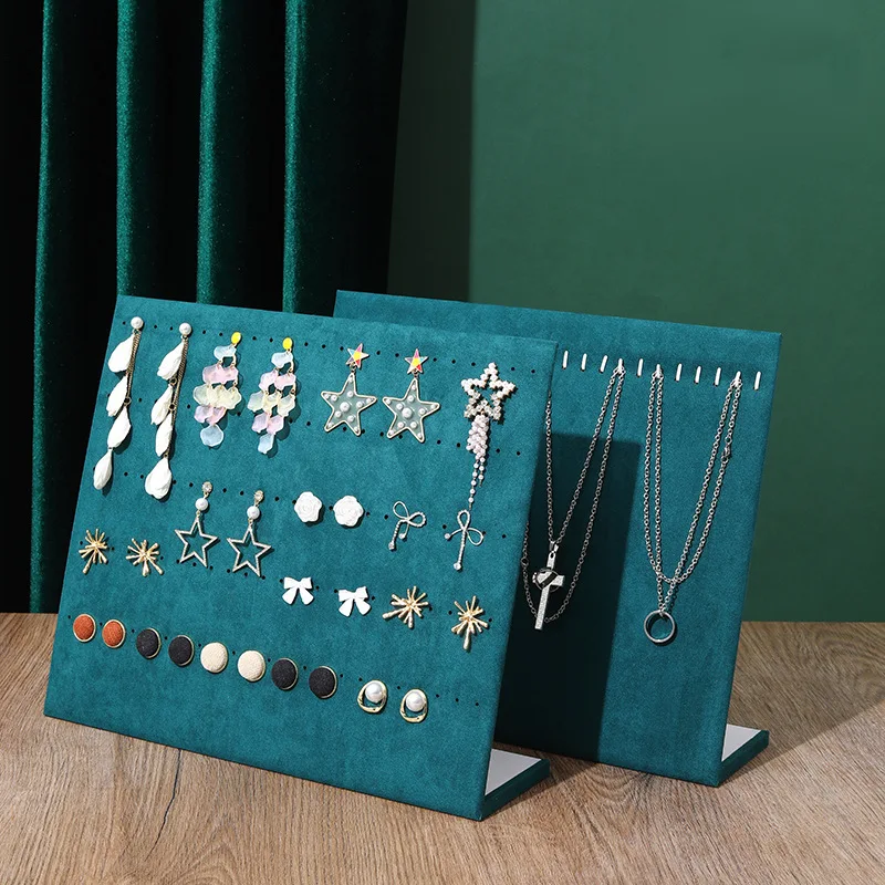 Jewelry Display Stand for Necklace Velvet Jewelry Organizer Portable Stud Earring Ring Display Holder Multicolor Jewelry Props