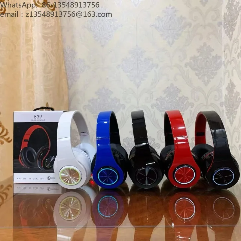 B39 Bluetooth headset UV foldable sports headset wireless headset luminous stereo sound