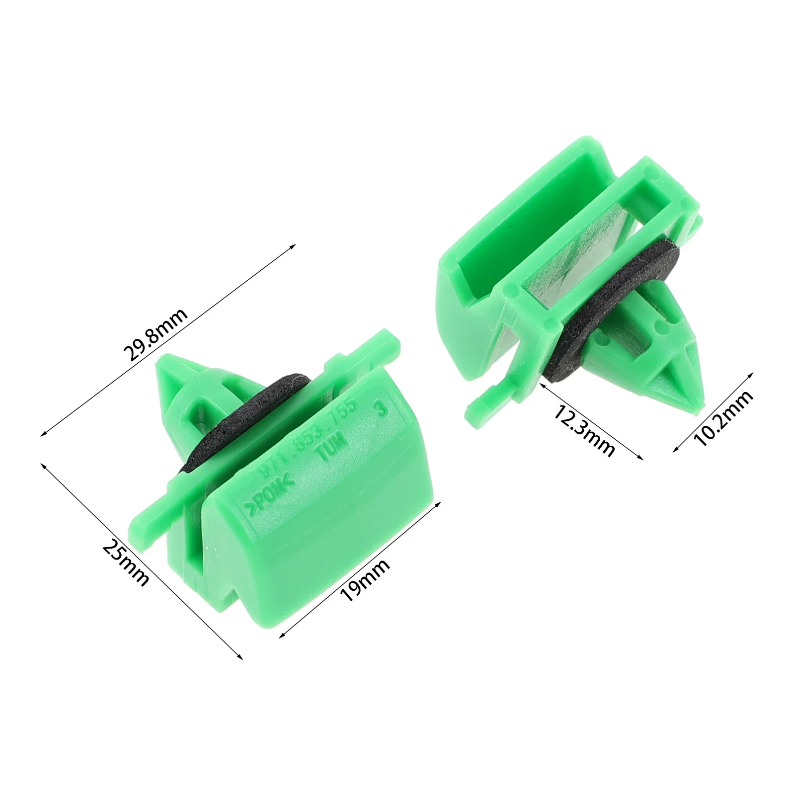 10pcs Green Plastic Auto Fasteners Car Rocker Molding Fixing Clips 971853755 for Porsche Panamera 2017-2023
