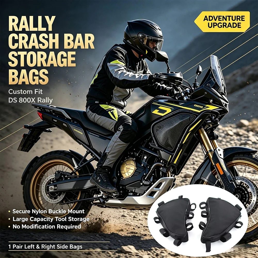 Waterproof Motorcycle Crash Bar Bags For VOGE DS 800X Rally Side Frame Tool Storage Bag Durable Riding Repair Organizer