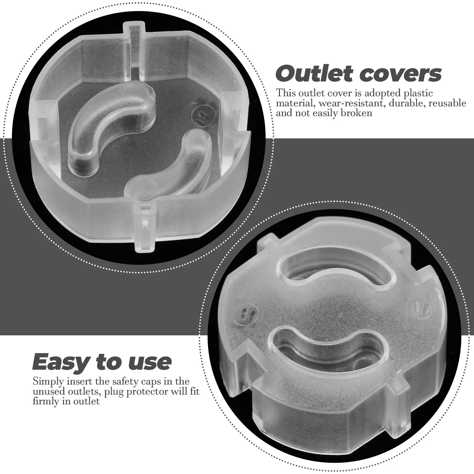

20Pcs Anti Shock Outlet Covers Kids Proof Plastic Electrical Socket Lids for Home Office Safety Supplies Outlet Covers
