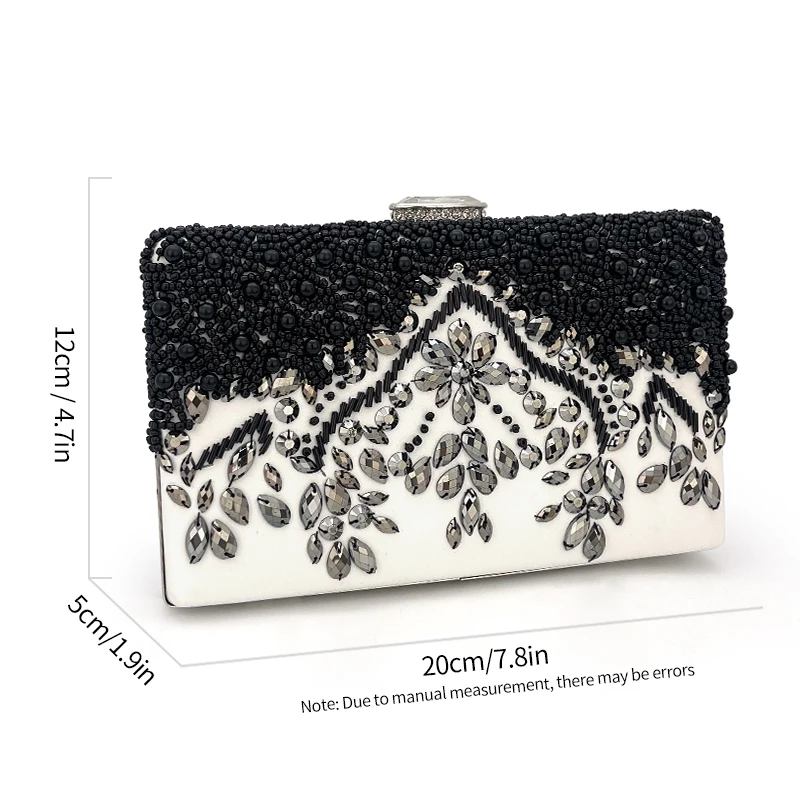 Beaded Rhinestone Evening Bag Vintage and Elegant Box Clutch Purse Women\'s Wedding Handbags For Party Prom