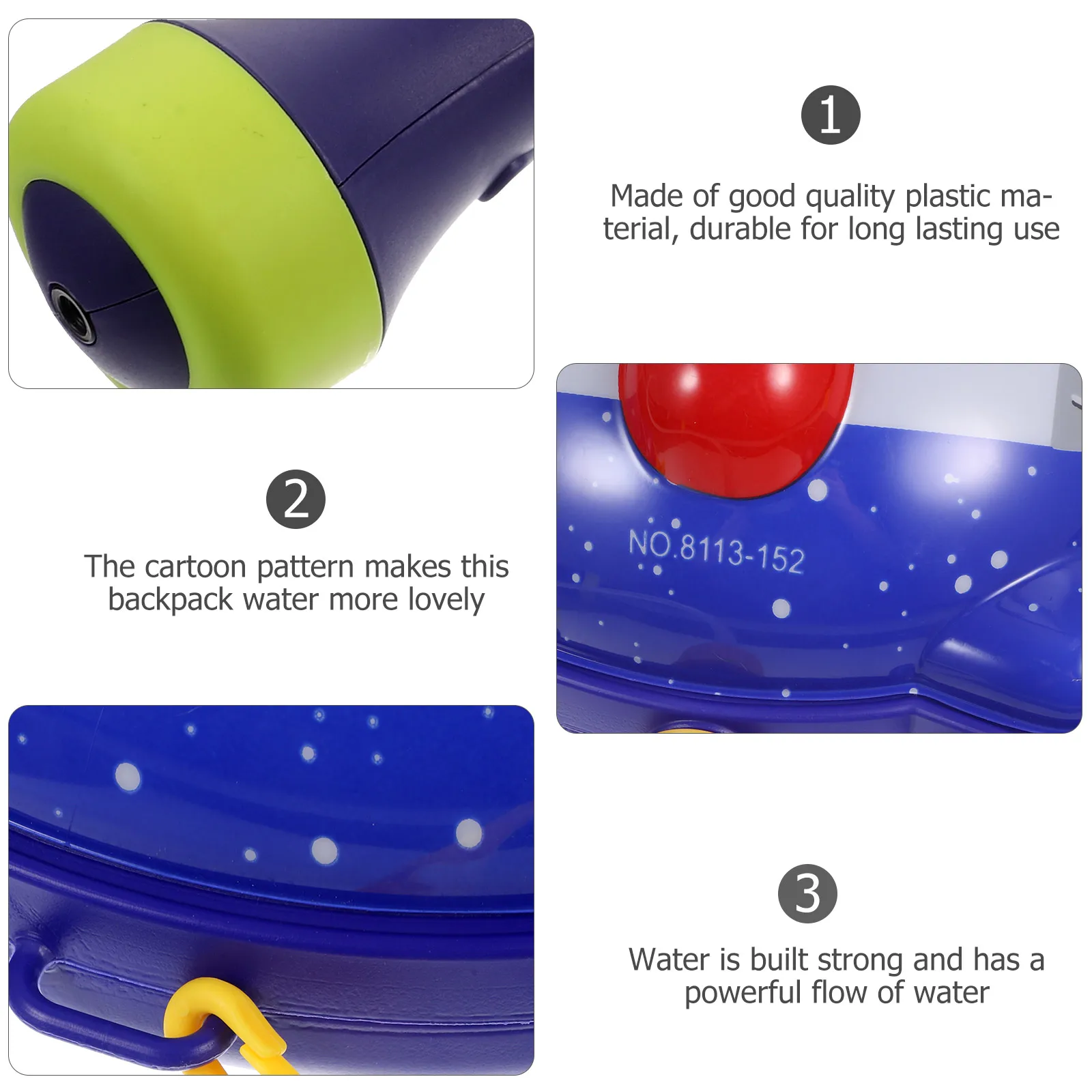 1 セット 1 セットバックパック水子供ビーチプールスプレー 5-8 メートル範囲漫画デザインブループラスチックプレイギフト子供のための