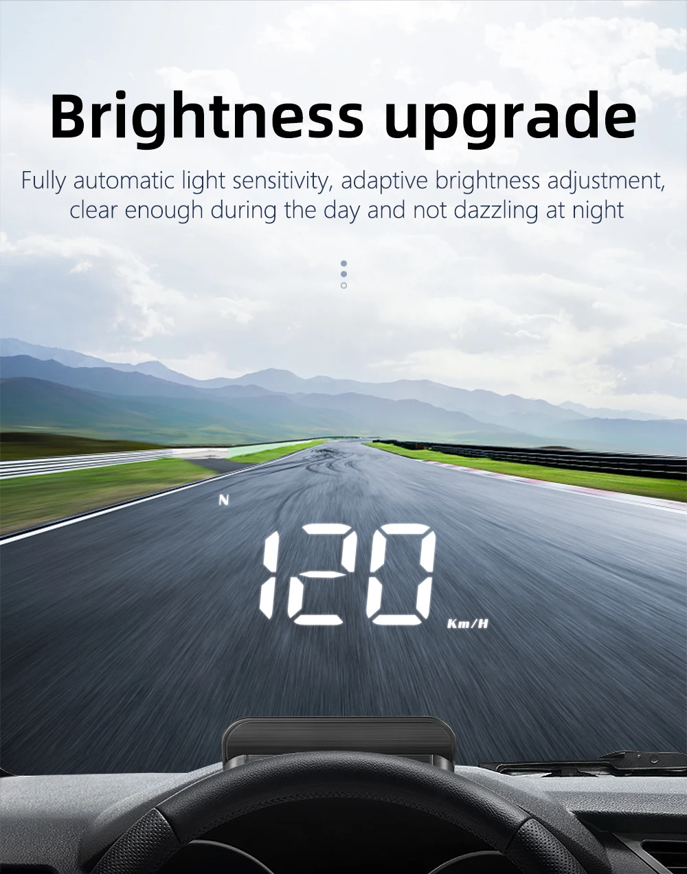 M1 GPS HUD Auto Head Up Display Kompass Geschwindigkeit MPH KMH Whit Alarm System Projektor Bordcomputer Windschutzscheibe Projektor Gauge ﻿ – Detail 16