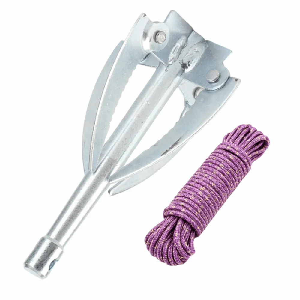 Durable 4 Claw Design Weed Root Remover Metal Heavy-Duty Nylon Foldable Weed Puller Foldable Structure Silver Weed Cutter Tool