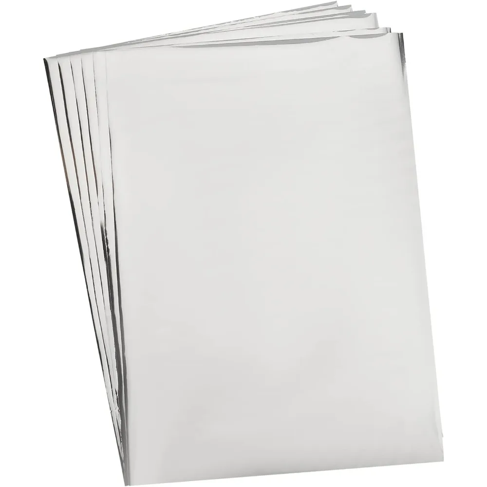 50 листов формата А4, листы бумаги из реактивной фольги с тонером 29x18,5 см, металлические прямоугольные серебряные листы для переноса бумаги для лазерного принтера 50 листов формата А4, листы бумаги из реактивной фольги с тонером 29x18,5 см, металлические прямоугольные серебряные листы для переноса бумаги для лазерного принтера