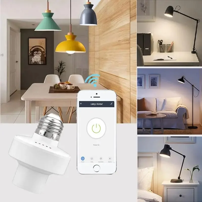 WiFi Tuya Smart Light Bulb Adapter Lamp Holder Base E27 E26 Smart Life App Wireless Voice Control Work With Alexa Google Home