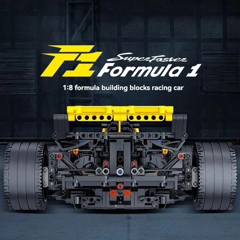 MOC Tecnico JKC7205 Racing 1:8 Racing Driver 27 Formula Building Block Telecomando Illuminazione Racing Renault F1 Giocattolo Regalo per bambini