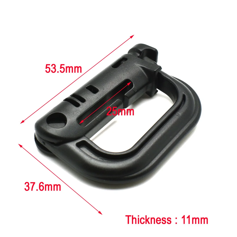 1pcs Plastic Grimloc Army Locking D-Ring Multi-use Safety Buckle For Backpack Clasp Keychain Bag Outdoor Activity