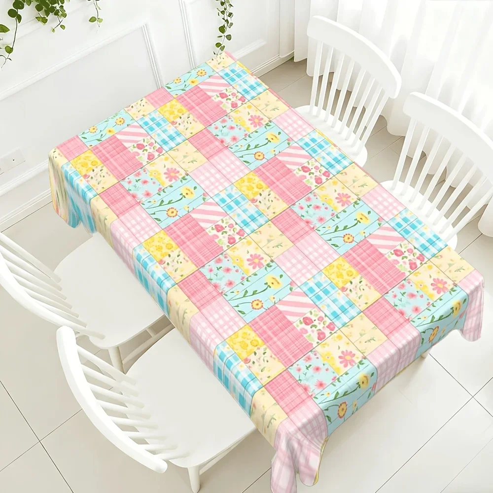 1. Rectangular tablecloth 2D Flat Tablecloth 1pc High-end versatile spring setxzj