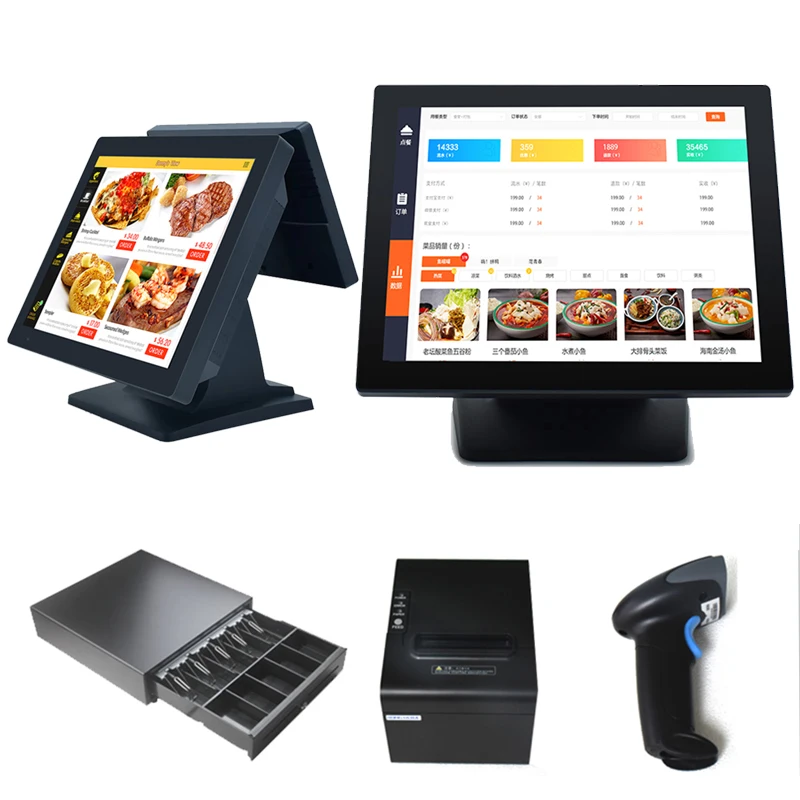 

payment systems Touch Screen New Desktop All-in-one Pos Systems Software Windows Pos Terminal full Cash Register drawer