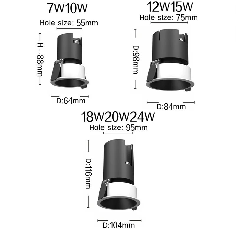 IP65 LED typu downlight reflektor wpuszczany na sufit łazienka kuchnia brak światła głównego regulowana wąska krawędź lampa ścienna przeciwodblaskowa