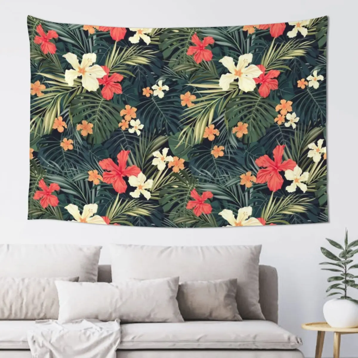 

Jungle flowers Tapestry Cute Decor Room Decor Korean Style Tapestry