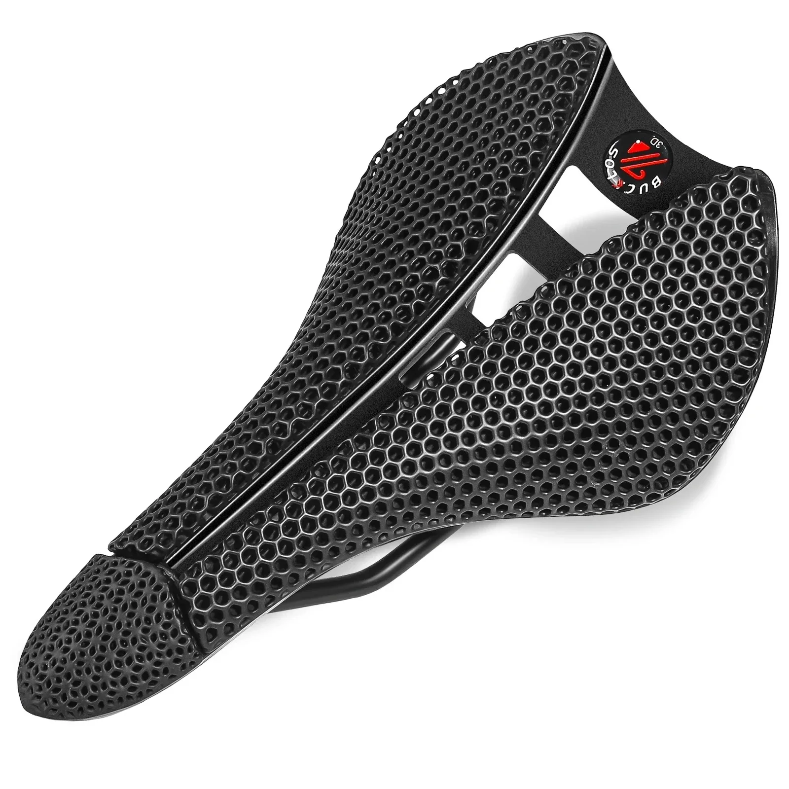 BUCKLOS 3D Printed Carbon Fiber Bike Saddle Ultralight Hollow Design with Zoned Lattice Support for MTB/Road Cycling Comfort​