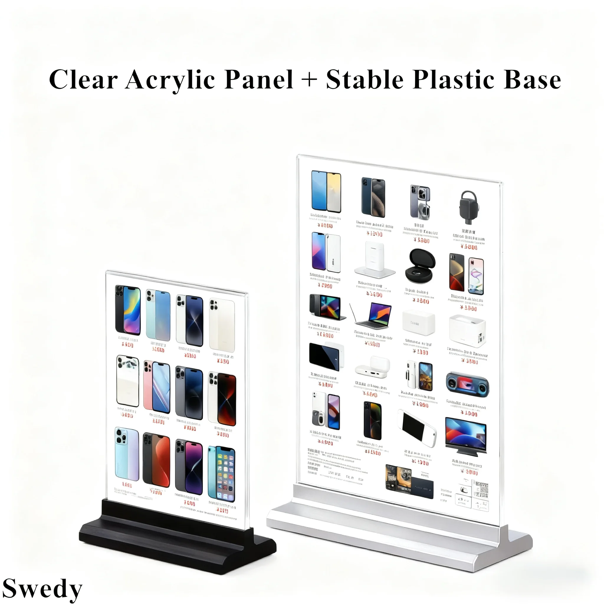 A6 105X148mm Double Side Acrylic Sign Holder Display Stand Restaurant Table Menu Card Paper Holder Photo Picture Poster Frame