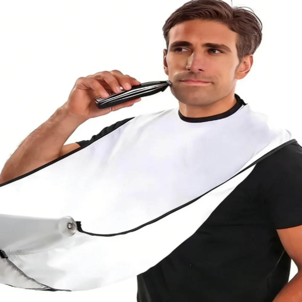 Herren-Rasierschürze mit Haarauffangfunktion, Bartpflege-Umhang, Gesichtshaar-Auffangschürze für Erwachsene, Rasierer-Reinigungsschürze für Männer, Friseur-Geschenk