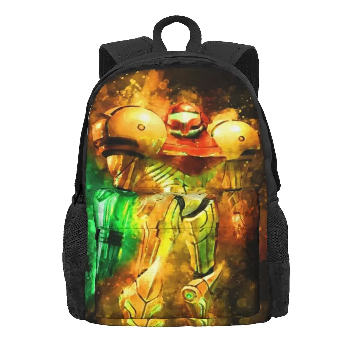 Metroid Samus Aran Prime Hunter Backpacks Boys Girls Bookbag Students School Bags Kids Rucksack Travel Rucksack Shoulder Bag