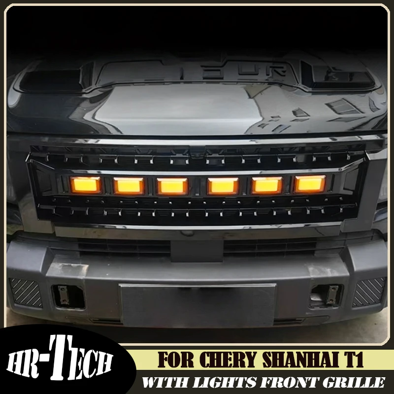 Auto with Lights Front Grille Suitable for Jetour Shanhai T1 2024 2025 Modified Car Highway Knight Kit Front Face Bumper