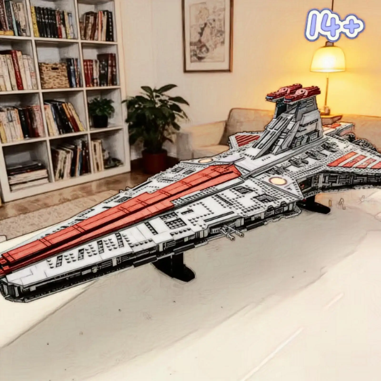 Image of 2026 Neu 5374 Teile Klonkriege Venator-Klasse Kreuzer Bausteine Sammleredition Großes Raumschiff-Modell Kreative Heimdekoration
