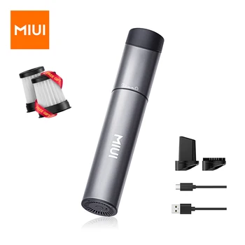MIUI Akku-Handstaubsauger, tragbar, über USB wiederaufladbar, Mini-Auto-Staubsauger, 2 Saugleistungen, hochwertige Aluminiumlegierung