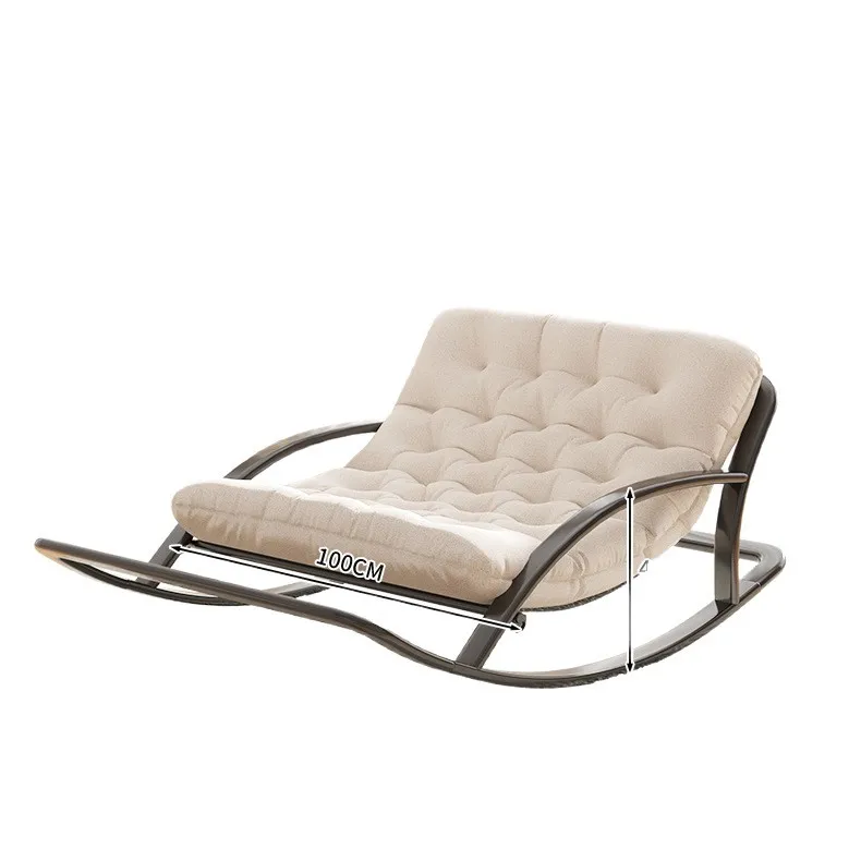 Double fixed rocking chair recliner modern minimalist metal folding tiltable balcony household furniture couch chair