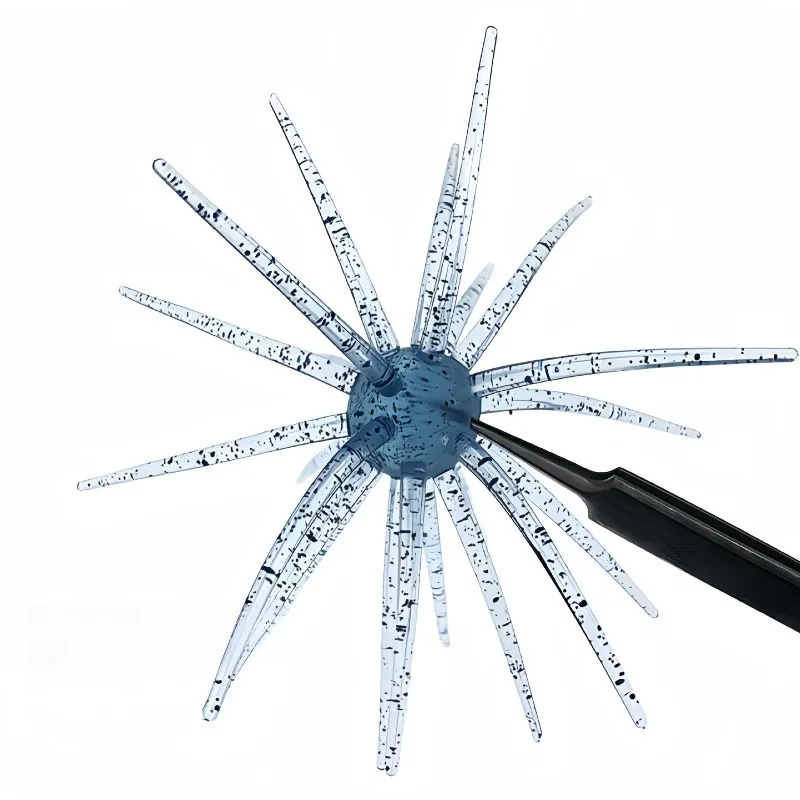 2 leurres souples en silicone imitation oursin de mer, 11 cm/9 g, pour la pêche au dourade, au brochet, au bar, au mandarin, au billings, aux engrenages, leurres souples flottants en forme d'oursin de mer