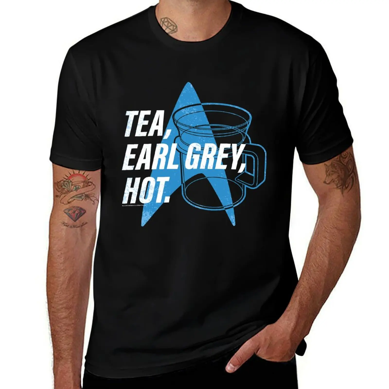 

Чай Star Trek Next Generation, Earl Grey, футболка с плакатом Hot Distressed, мужская упаковка, хлопковая футболка, футболка