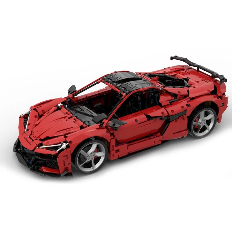 New Technical MOC-175389 C8 Z06 1:8 Scale V8 Engine Super Sports Car Model Buiding Block Bricks Boys Toys Kids Birthday Gifts