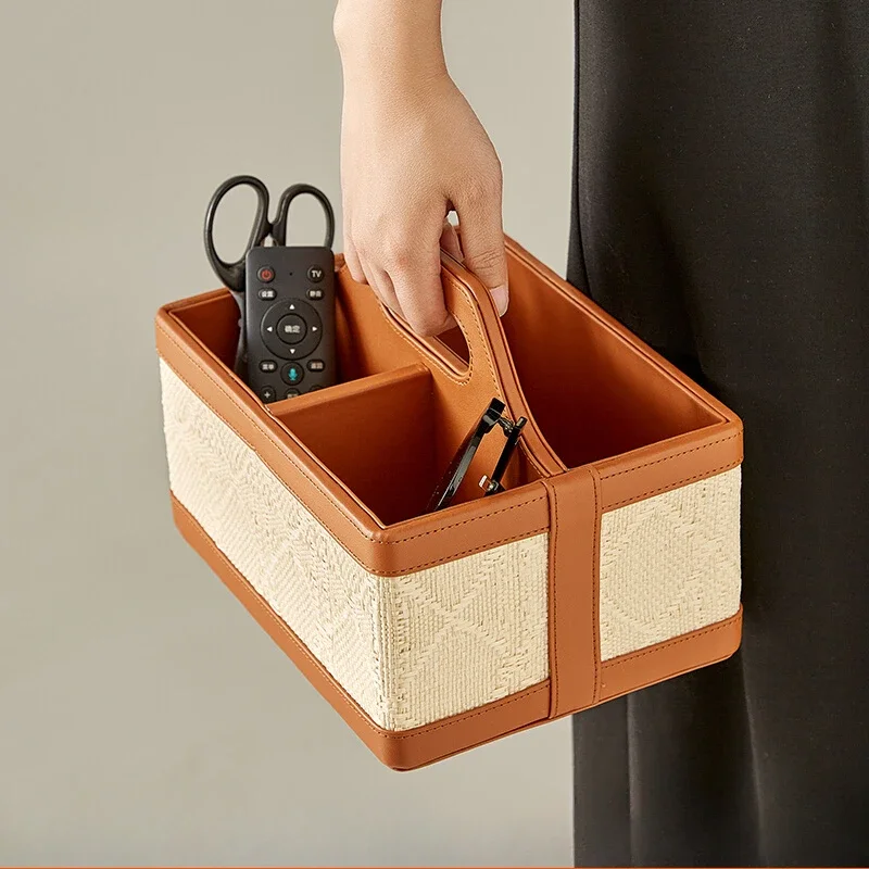 

rattan multi-functional storage box remote control medieval basket finishing box storage box