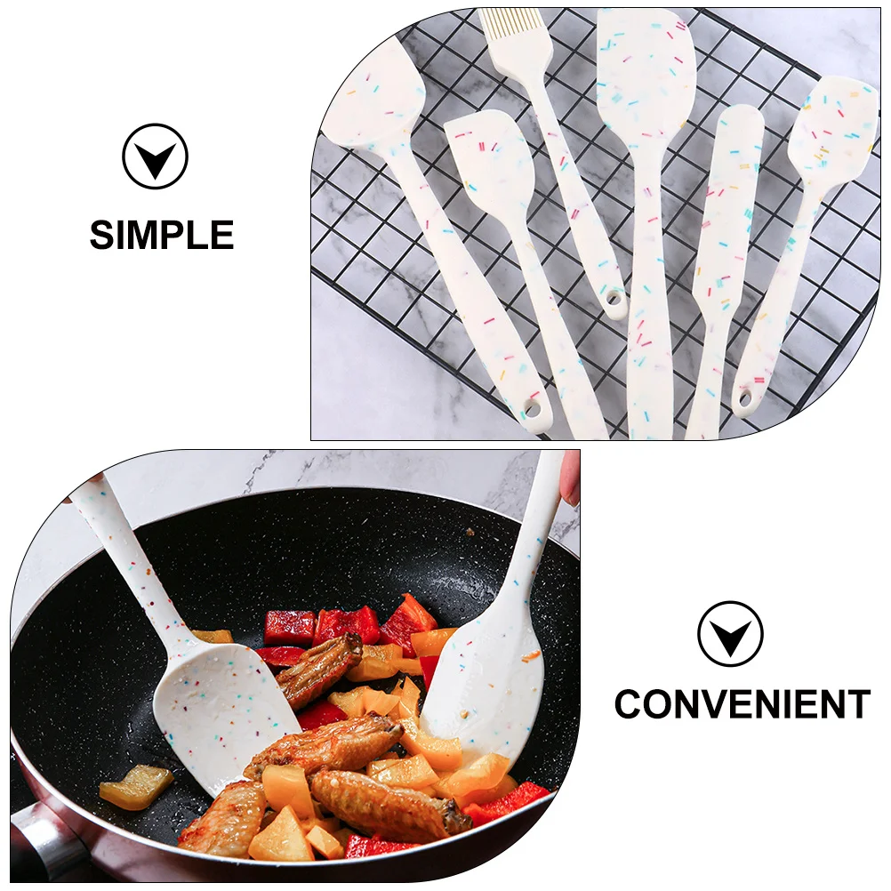 

6Pcs Silicone Baking Scrapers Non-Stick Spatulas for Cream Jam Butter Cake Cooking Tools Silicone Spatula