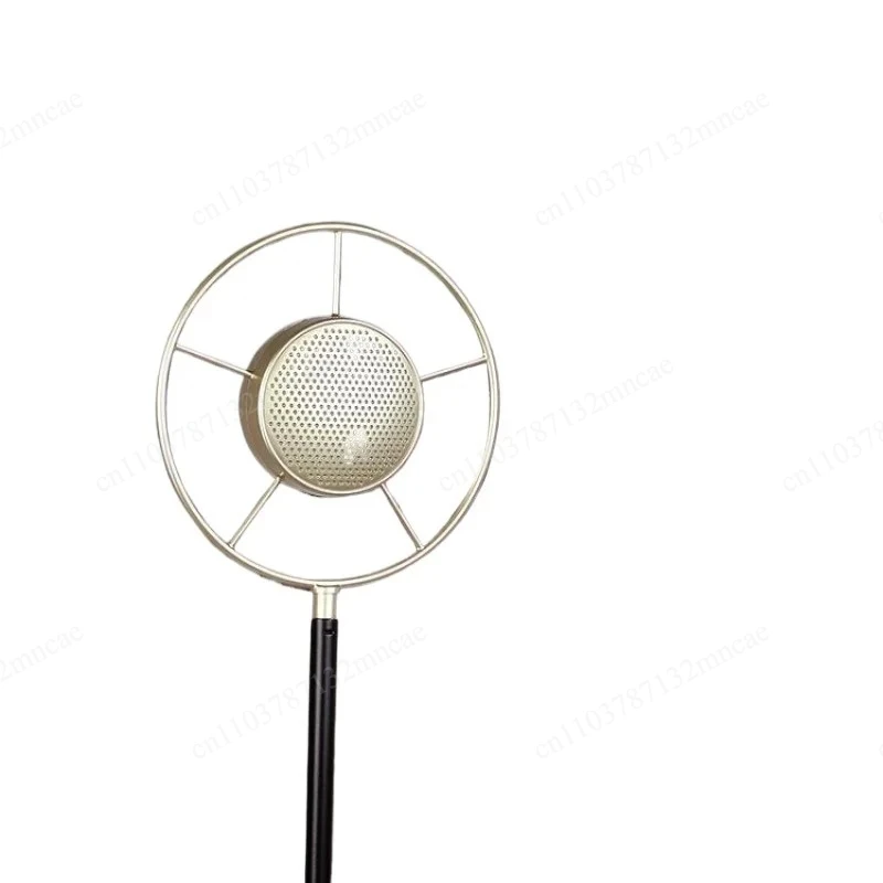 window scene layout art decoration component Old-fashioned microphone vertical stand, retro nostalgic style