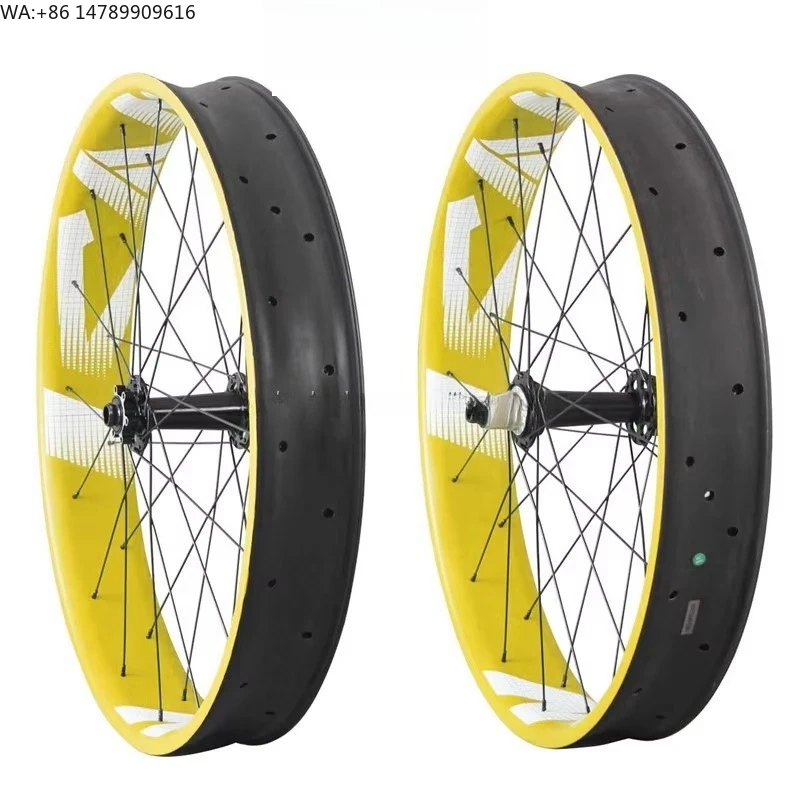 

Premium Bespoke Full-size Motorcycle RimsYellow Painting ICAN FW90 Fat Bike Wheels 90mm Carbon WheelsetMotorcycle Riding Toys &