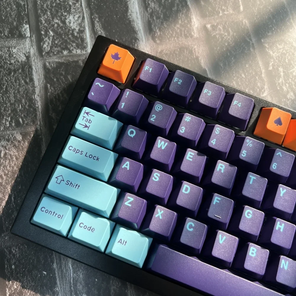 173 Keys/set GMK Purple Night Keycaps ABS Double Shot Key Caps Cherry Profile Keycap With Orange 7U Split Spacebar ISO Enter