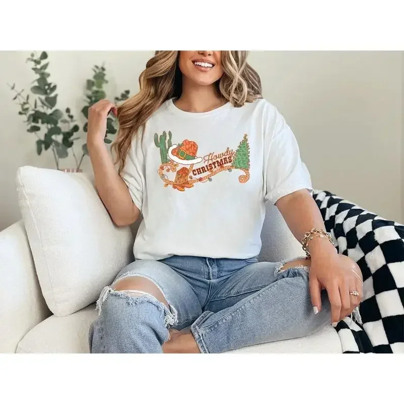 Howdy Christmas SweaT T Shirt Western Santa Country for Her