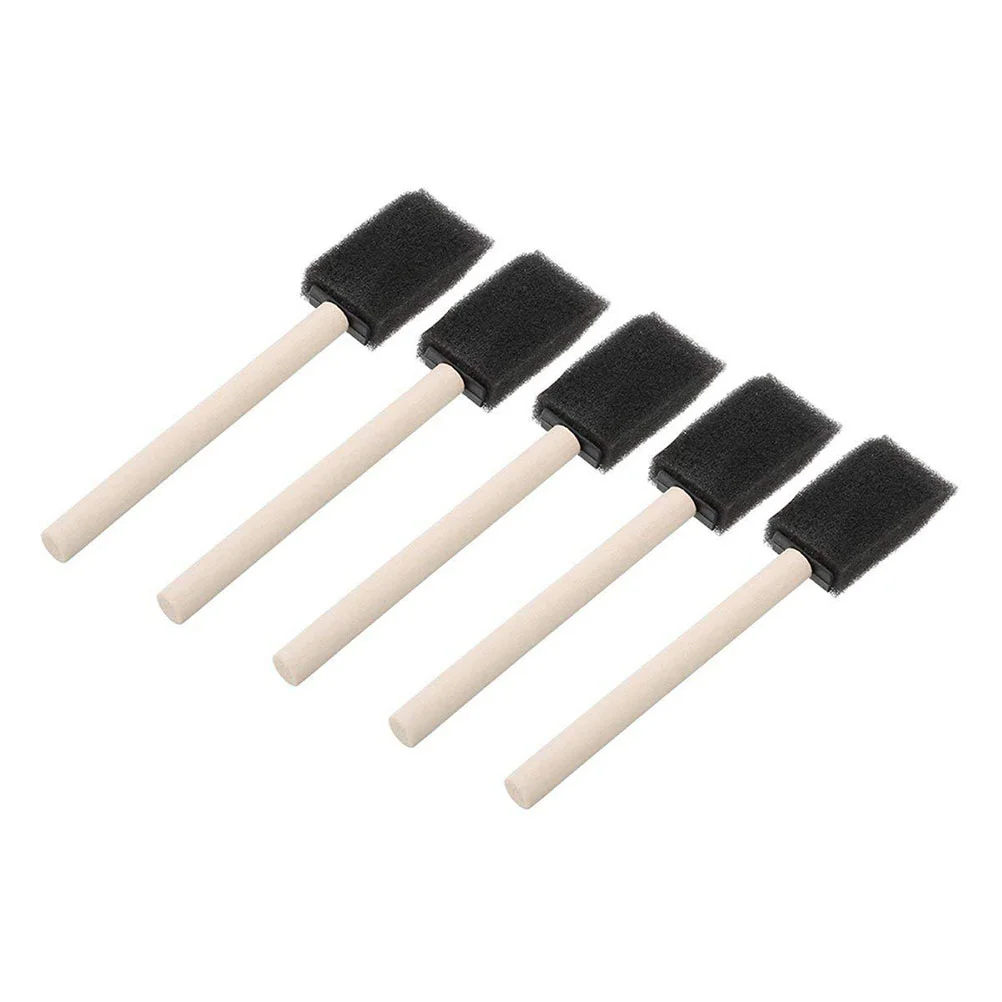 20pcs 1 Inch Sponge Wood Handle Paint Brush Set 10 Pack Lightweight Durable and Used for Acrylics Stains Varnishes Crafts