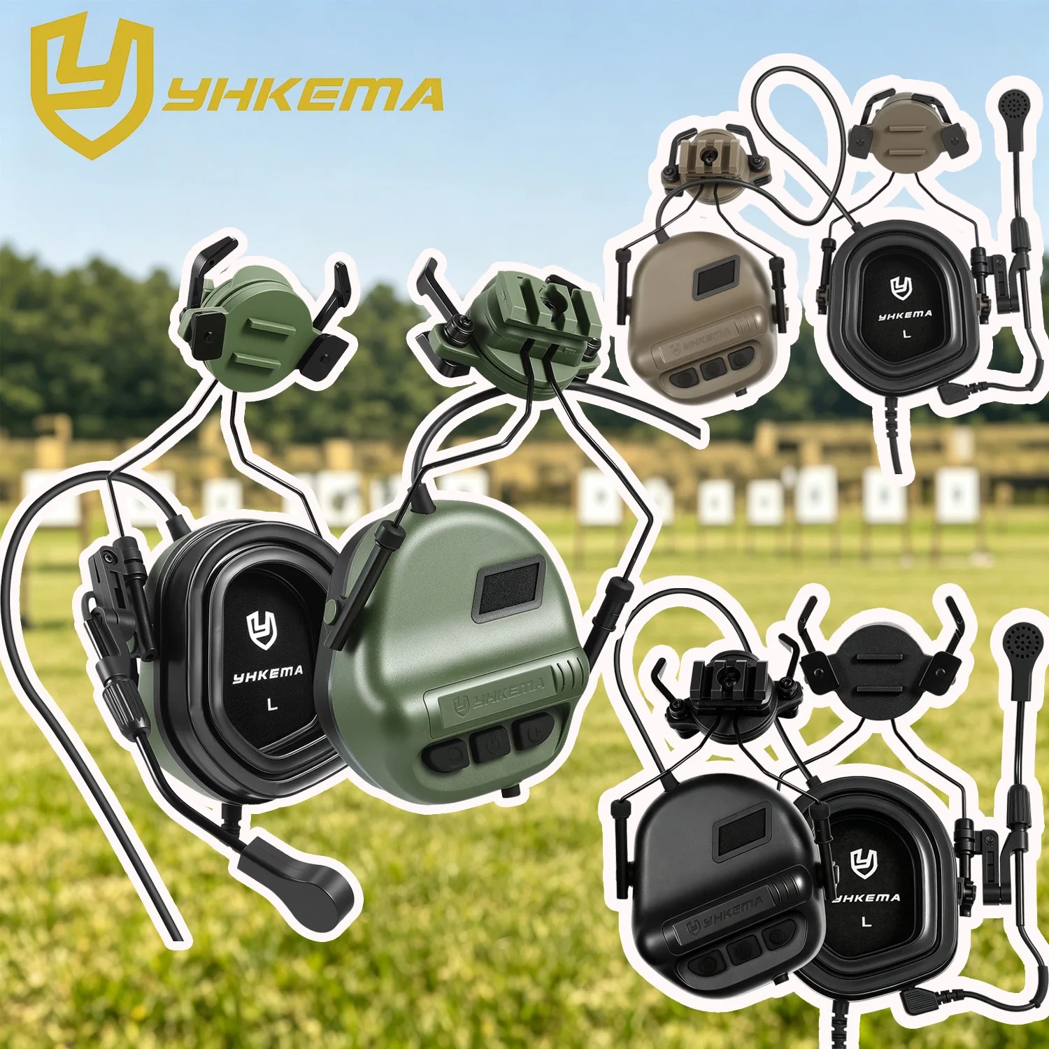 yhkema-e80-cuffie-tattiche-con-guida-per-casco-amplificazione-del-suono-6x-riduzione-del-rumore-dsp-nrr22db-per-tiro-caccia-airsoft