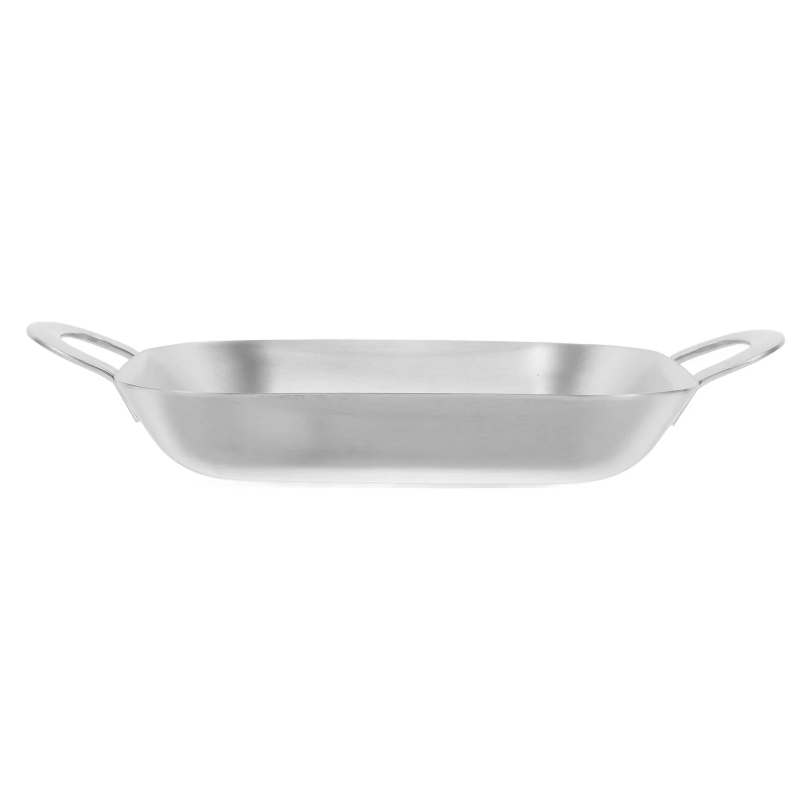 

1pc Stainless Steel Bbq Plate 18X18Cm Korean Design Snack Serving Tray Handles Fried Chicken Platter Corrosion Resistant Flat