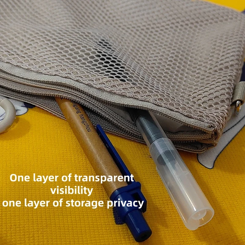 Eco Friendly Recycled Polyester Mini Storage Bag Muji Inspired Double Zipper Design Portable Pocket For Lipstick Cosmetics Jewel
