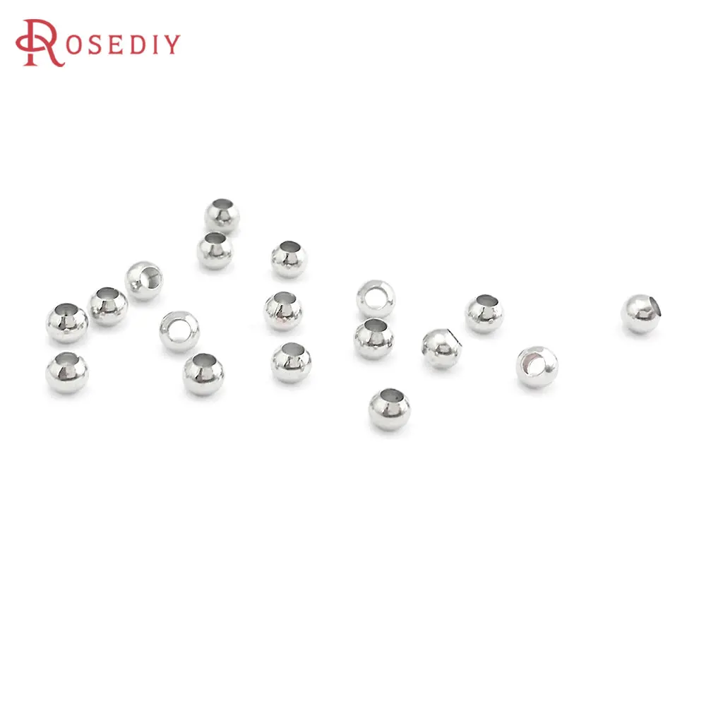 200PCS 3MM 4MM 5MM 8MM Brass Metal Beads Spacer Beads Jewelry Making Supplies Diy Necklaces Bracelets Findings Accessories