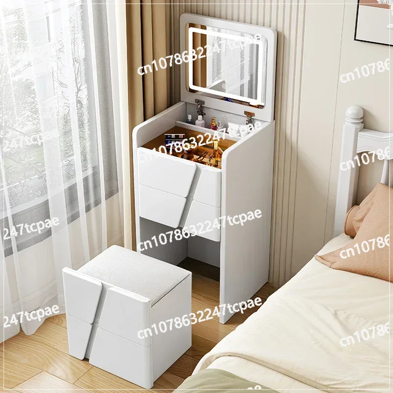 Modern Bedroom Makeup Table White Cabinet Led Mirror Storage Vanity Set Modern Drawer Nordic Furniture