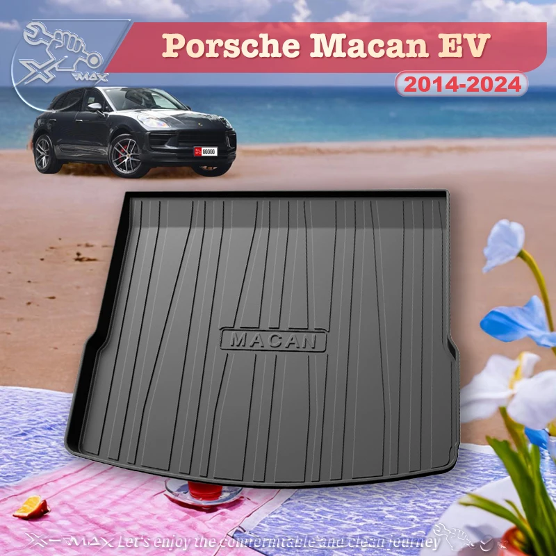 For Porsche Macan EV 2014-2024 Custom Fit Car Trunk Mat All Season Black Cargo Mat 3D Shaped Laser Measured Trunk Liners