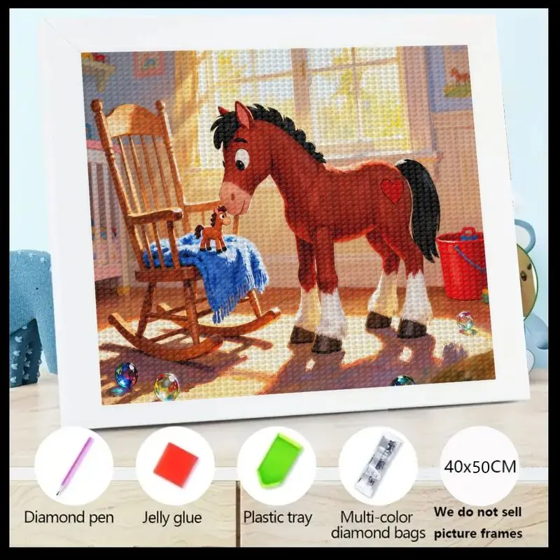 

1 шт., набор для рисования 5D с милой мультяшной лошадью и детской лошадью, полная квадратная дрель, искусство животных своими руками для детей и взрослых, очаровательный медсестра