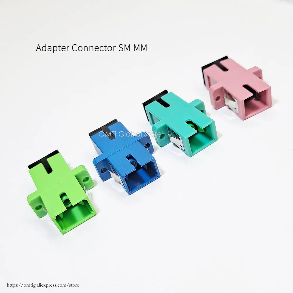 500pcs/lot SC APC UPC OM3 OM4 Adapter Connector SM MM Plastic Fiber Optic Adapter Big Sell 100％New OMTiG