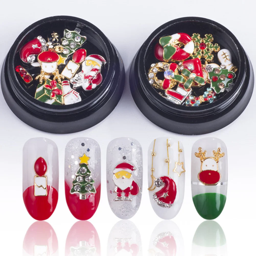 

20Pcs Christmas Nail Art Stickers Variety Patterns Durable Creative Nail Decoration for Holiday Party Women Nails