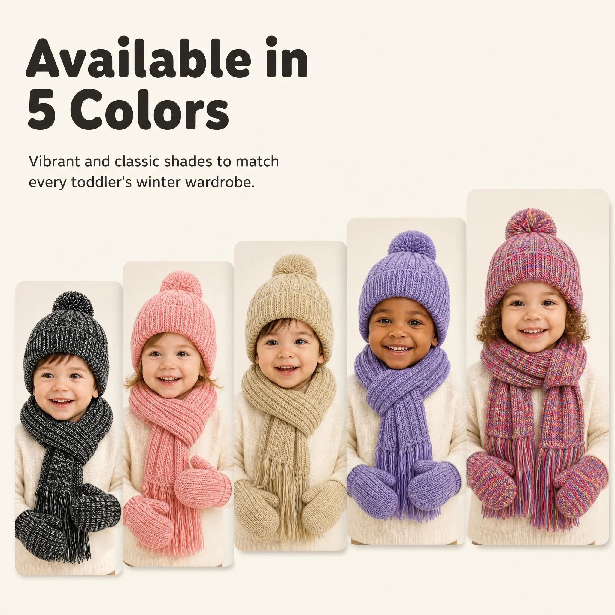 Three-Piece Set of Hat, Scarf and Gloves, Thickened and Warm Woolen Versatile Headgear, Ear-Protecting Hat for Winter
